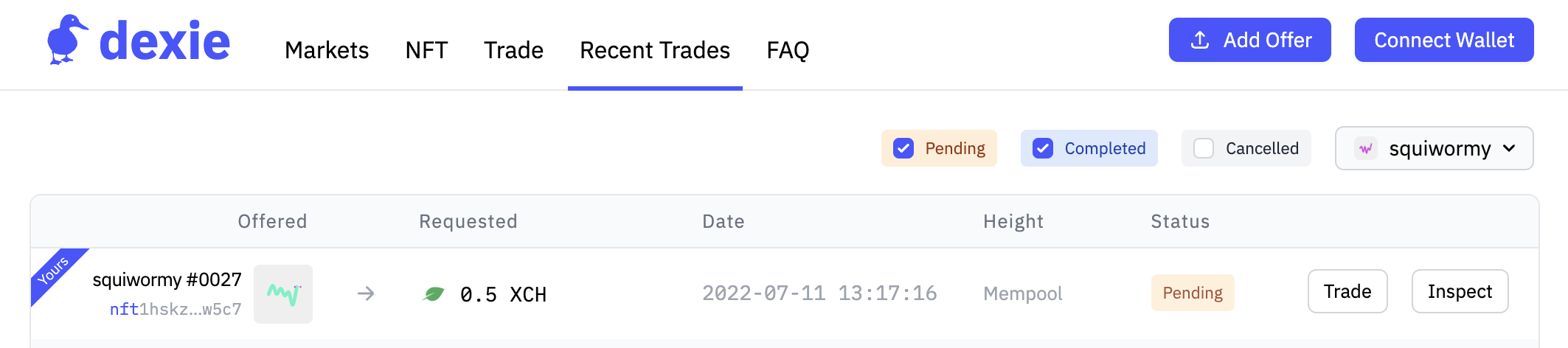 Dexie shows pending state